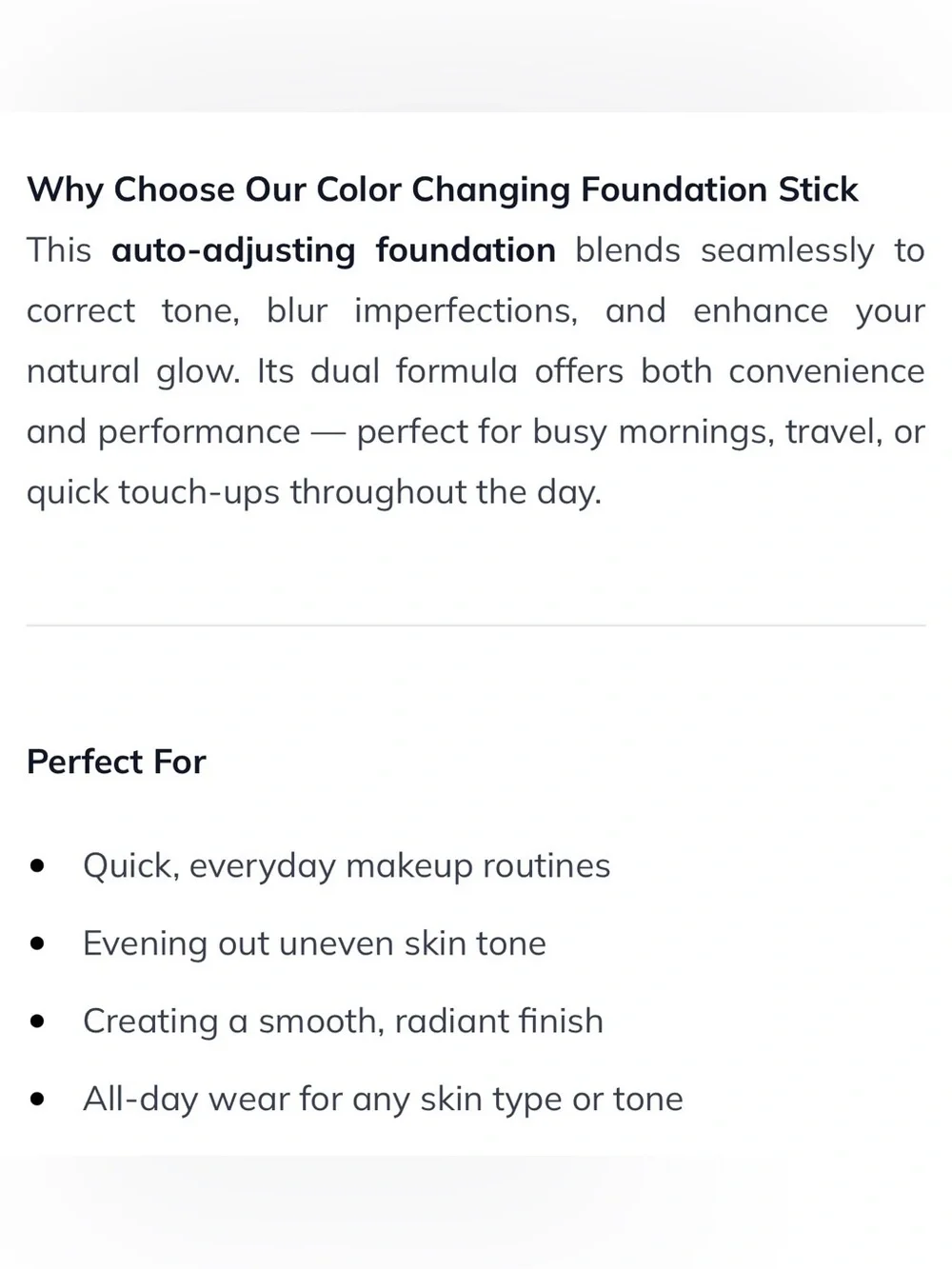 Color Changing Foundation Stick 2-in-1 Moisturizing Brightening Makeup - Natural